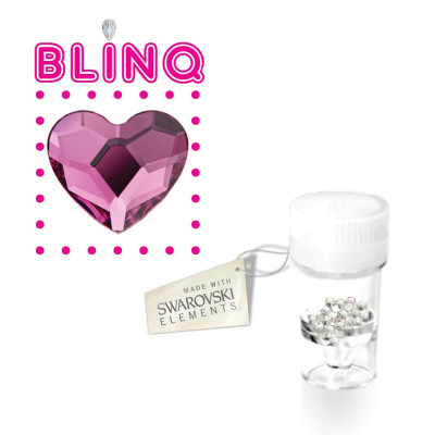 Swarovski Strass Dentaire – Cœur Rose Fuchsia à brillance vive – 5 pcs