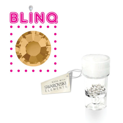 Swarovski tooth gems – Pannacotta – gold silk tone crystals