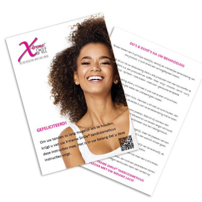 X-treme Smile® Aftercare Leaflets – 25 Pack