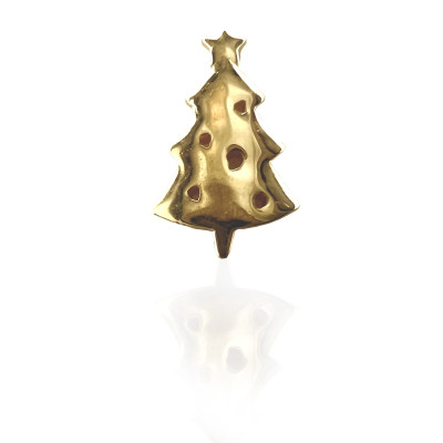 Gouden tandsieraad Kerstboom – holiday tooth gem van 18 kt goud