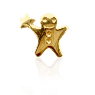Gold Tooth Gem 18ct – Gingerbread Man – Festive Tooth Gem