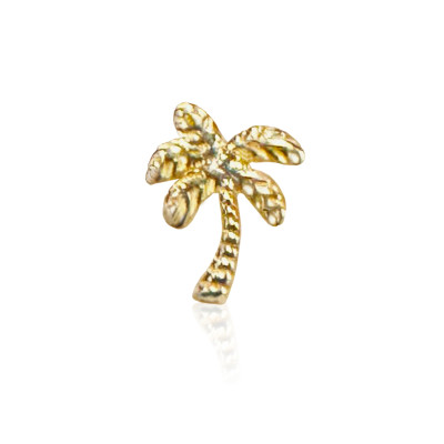 Gouden tandsieraad Palmboom – tropical 18 kt gold tooth gem