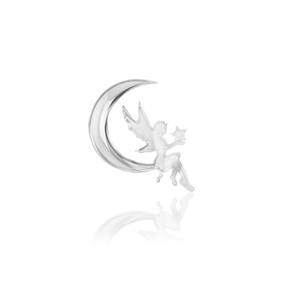 Wit gouden tandsieraad Elfje op Maan – fairy moon tooth gem