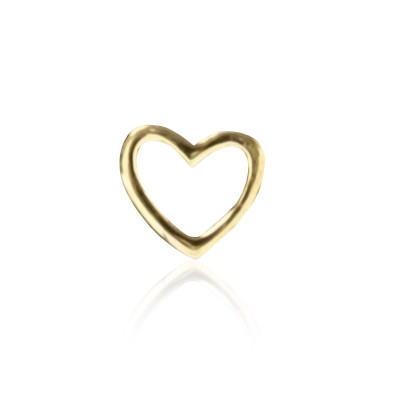 Gouden tandsieraad Hartje Outline – subtiel 18 kt gold heart tooth gem