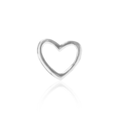 Wit gouden tandsieraad Hartje Outline – witgouden heart outline tooth gem