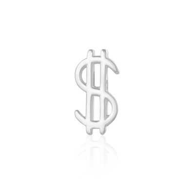 Bijou Dentaire Or Blanc 18ct – Symbole Dollar II – Gemme Élégante