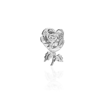 Bijou Dentaire Or Blanc 18ct – Rose II – Gemme Florale Élégante