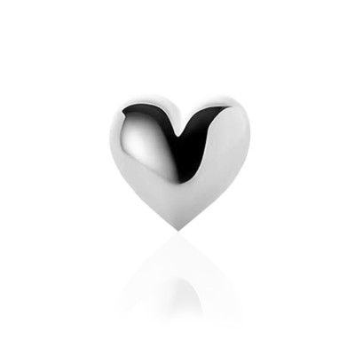 Mini Hartje – 18 kt wit gouden tooth gem heart design