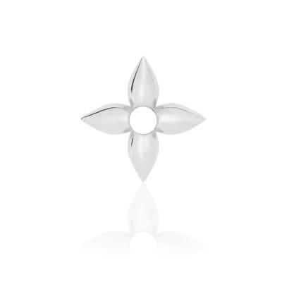 Bijou Dentaire Or Blanc 18ct – Fleur Style Créateur – Gemme Élégante