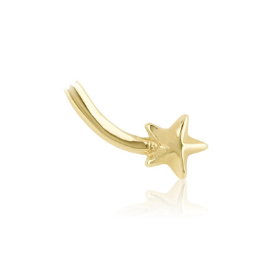 Gouden Tooth Gem Vallende Ster – shooting star tooth gem van 18 kt goud