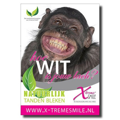 X-treme Smile® poster A3 – Monkey design voor praktijkdecoratie