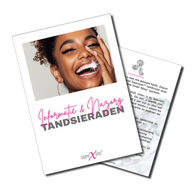 Tandkristal nazorgformulier – X-treme Smile BLINQ® 25 stuks – instructieformulieren voor tooth gems