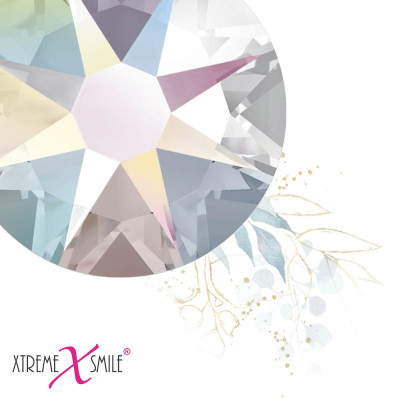 Swarovski Zahnkristalle Bright Aurora – aurora Tooth Gems – 25 Stück
