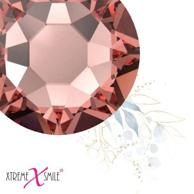 Swarovski tandkristallen Blush Rose – roze tooth gems