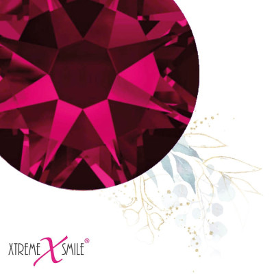 Swarovski tandkristallen Red Rose Ruby – rode tooth gems met edelsteen-effect