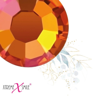 Swarovski tandkristallen Sunset Boulevard – oranje-roze tooth gems met glans