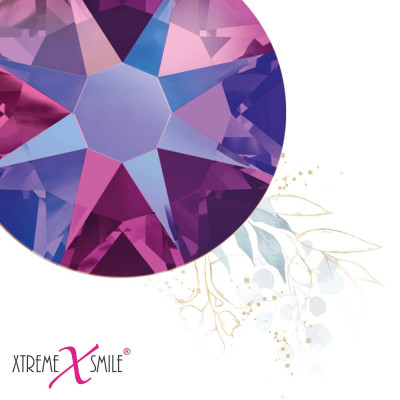 Swarovski Tooth Gems – Rosy Explosy Aurora Crystals – 25 pcs