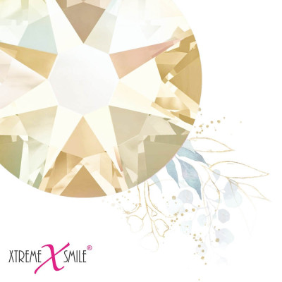 Swarovski tooth gems – Golden Aurora M – warm gold crystals