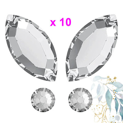 Swarovski Butterfly Tooth Gems Multicolor for Creative Smiles 10sets