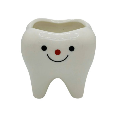 Smiling Molar Ceramic Pot – Dental Decor Planter