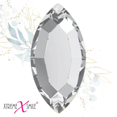 Swarovski Cat Eye Crystal Clear Tooth Gems – Navette Crystals | 5 pcs