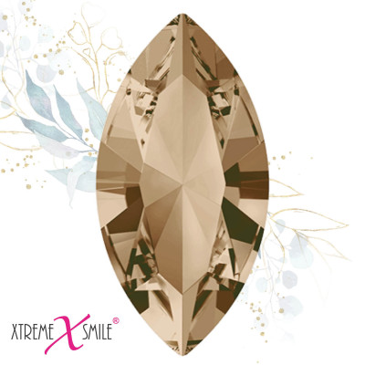 Zahnkristalle Cat Eye Champagne – goldene Tooth Gems – 5 Stück