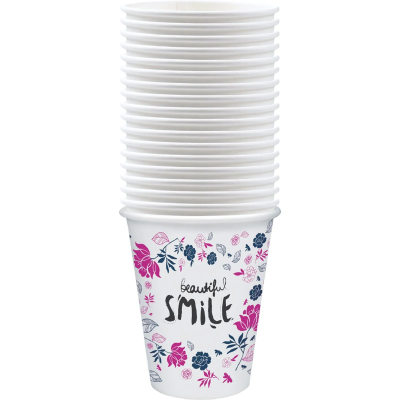 Gobelets en carton « Beautiful Smile » – lot de 100 gobelets dentaires