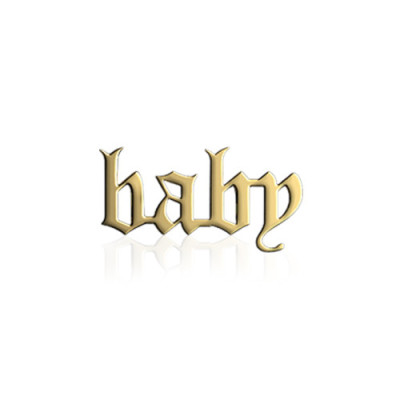 Bijou Dentaire Or/Or Blanc 18ct – Texte “BABY II” – Gemme Script Décorative