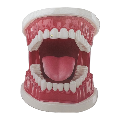 Gouden tooth gem 4-puntig sterretje – 18 kt classic star