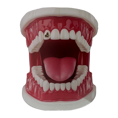 Witgouden tooth gem vlinder – 18 kt butterfly design