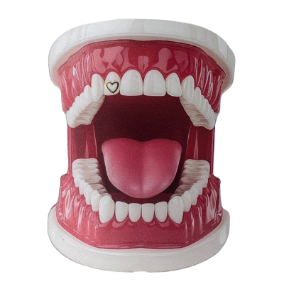 Gouden tooth gem Hartje Outline – subtiel heart design