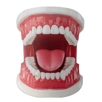 Gouden tooth gem Nike-teken – sportief 18 kt design