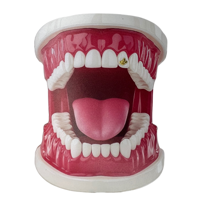 White Gold Tooth Gem Mickey Icon 18ct – Stylish Accent