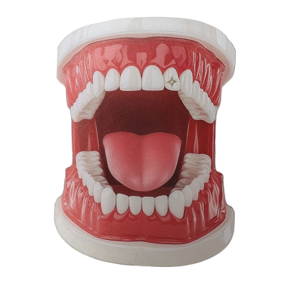Witgouden tooth gem sparkle outline – witgouden sparkle outline