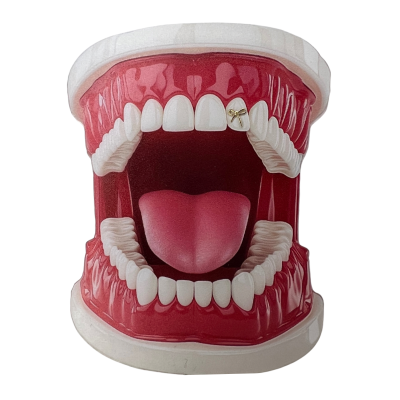 Witgouden tooth gem strikje – witgouden bow gem