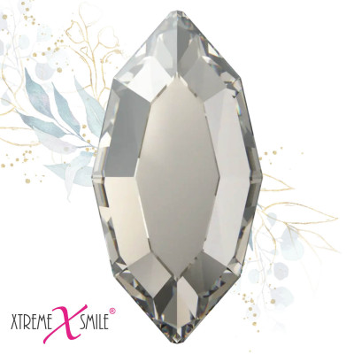 Swarovski tandkristallen Cat Eye ClearSilver – navette tooth gems zilver