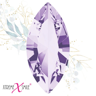 Tandkristallen Cat Eye Lila – navette tooth gems licht paars