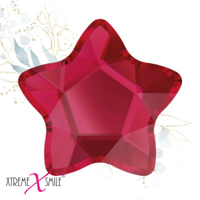 Tandkristallen ster rood – 5 stuks felgekleurde tooth gems