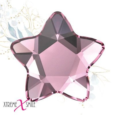 Swarovski Strass Dentaire – Cristaux Étoile Rose Bébé – 5 pcs