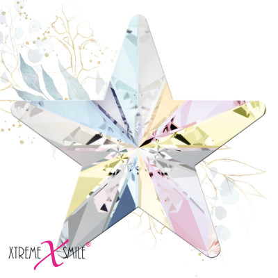 Swarovski Zahnkristalle Spitze Stern Aurora – Rivoli Star Tooth Gems Regenbogen – 5 Stück