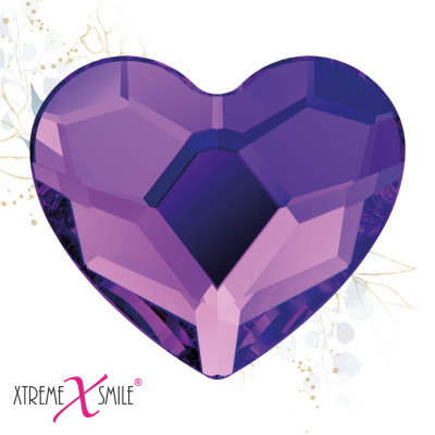 BLINQ Strass Dentaire – Cristaux Cœur Violet Foncé – 5 pcs