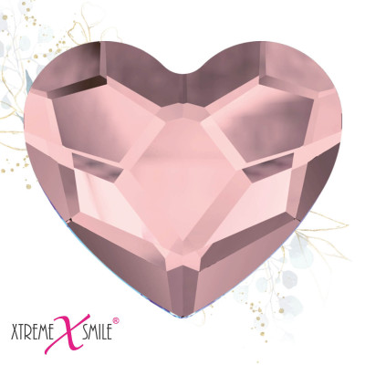 Swarovski Zahnkristalle Herz Hellrosa – feminine Tooth Gems – 5 Stück