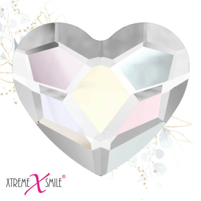 Swarovski Tooth Gems – Aurora Heart Crystals – 5 pcs