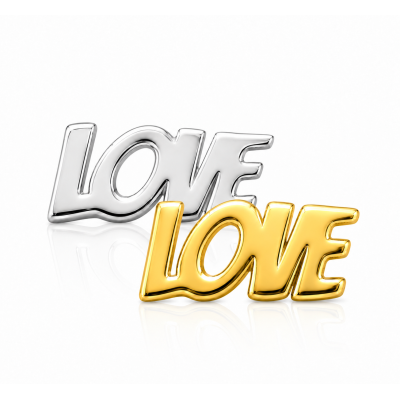 White/Gold Tooth Gem 18ct – LOVE Text – Romantic Tooth Gem
