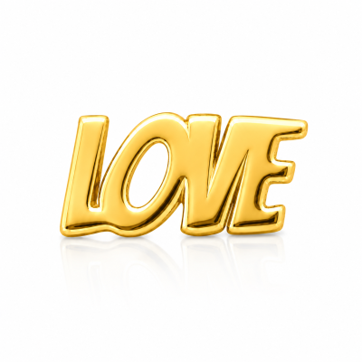 Tooth gem LOVE – romantisch goud/witgoud ontwerp