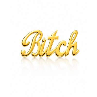Tooth gem Bitch – bold goud/witgoud statement