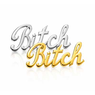 Tandsieraad Bitch – goud / wit goud statement tooth gem