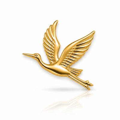 Gouden Tandsieraad 18kt Kraanvogel