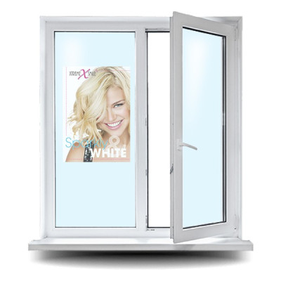 Raamsticker tanden bleken – X-treme Smile® promotie sticker