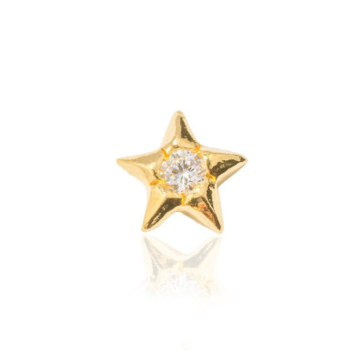 Bijou Dentaire Or 22ct + Diamant 0,01ct – Étoile – Gemme de Luxe